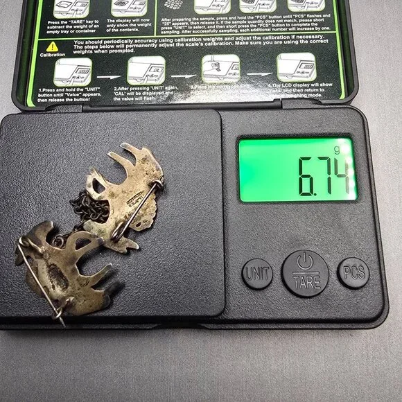 VTG Los Castillo Silver Donkey Brooch 3" Partial 2 Mule Pin Mexico - Picture 13 of 13